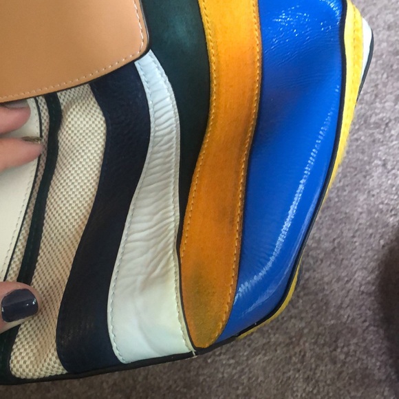 Tory Burch Half-Moon Balloon Stripe Satchel - Picture 10 of 12